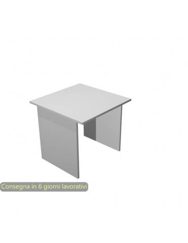 Scrivania piano grigio 80x80xH.72 cm gamba a pannello in melaminico in tinta linea Presto Artexport - 001PAN/9