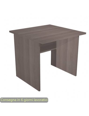 Scrivania piano frassino toscano 80x80xH.72 cm gamba a pannello in melaminico in tinta Presto - 001PAN/F
