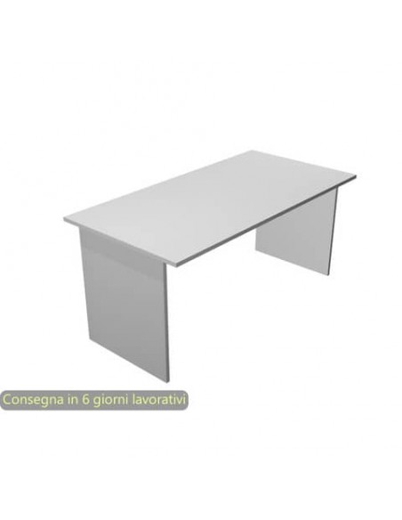 Scrivania piano grigio 140x80xH.72 cm gamba a pannello in melaminico in tinta linea Presto Artexport - 002PAN/9