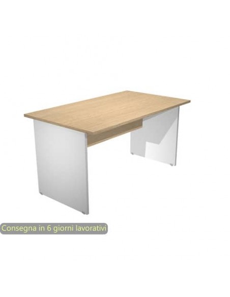 Scrivania piano rovere 140x80xH.72 cm gamba a pannello in melaminico grigio linea Presto Artexport - 002PAN/C5