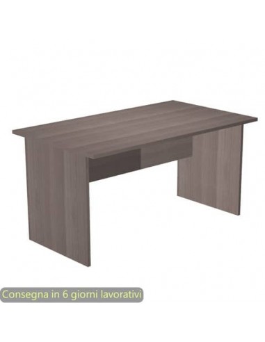 Scrivania piano frassino toscano 140x80xH.72 cm gamba a pannello in melaminico in tinta Presto - 002PAN/F