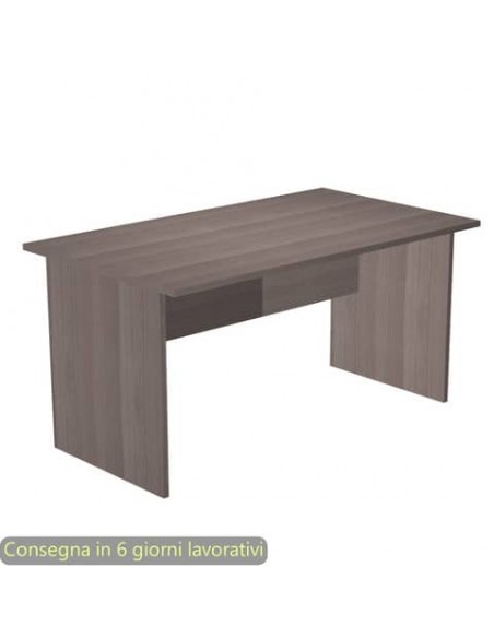 Scrivania piano frassino toscano 140x80xH.72 cm gamba a pannello in melaminico in tinta Presto - 002PAN/F