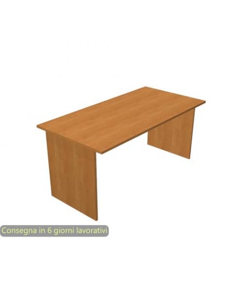Scrivania piano noce chiaro 160x80xH.72 cm gambe a pannello in melaminico in tinta linea Presto Artexport - 003PAN/4