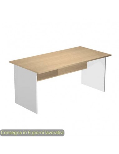 Scrivania piano rovere 160x80xH.72 cm gambe a pannello in melaminico grigio linea Presto Artexport - 003PAN/C5