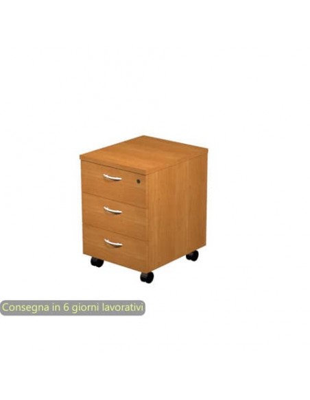 EC - Cassettiera a tre cassetti montata noce chiaro 41