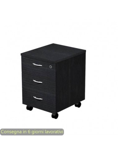 EC - Cassettiera a tre cassetti montata nero venato frassino 41