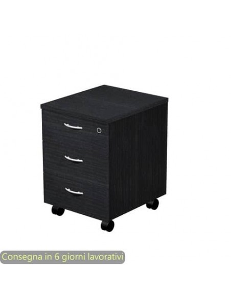 EC - Cassettiera a tre cassetti montata nero venato frassino 41