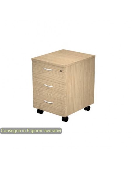 EC - Cassettiera a tre cassetti montata rovere 41