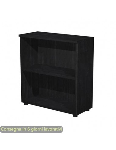 Mobile a giorno basso nero venato frassino 80x35xH.72 cm con 1 ripiano regolabile linea Presto Artexport 030/8