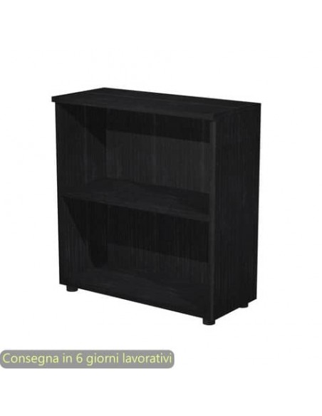 Mobile a giorno basso nero venato frassino 80x35xH.72 cm con 1 ripiano regolabile linea Presto Artexport 030/8