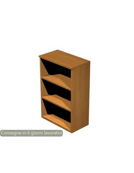 Mobile a giorno medio noce chiaro 80x35xH.120 cm con 2 ripiani regolabili linea Presto Artexport - 035/4