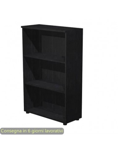 Mobile a giorno medio nero venato frassino 80x35xH.120 cm con 2 ripiani regolabili Presto Artexport - 035/8