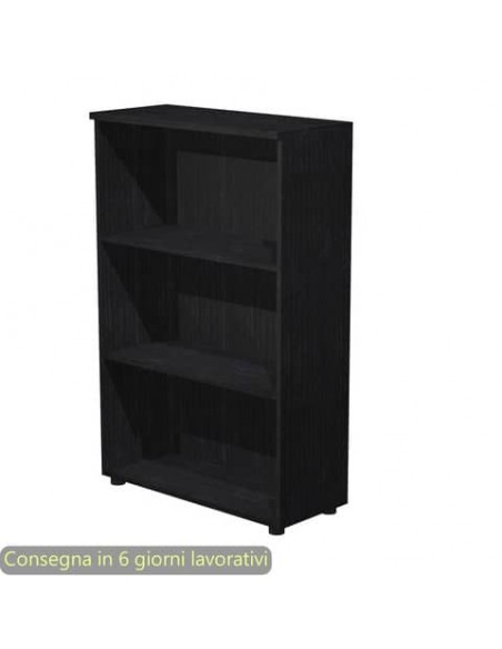Mobile a giorno medio nero venato frassino 80x35xH.120 cm con 2 ripiani regolabili Presto Artexport - 035/8