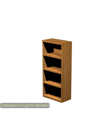 Mobile a giorno alto noce chiaro 80x35xH.180 cm con 3 ripiani regolabili linea Presto Artexport - 038-39/4
