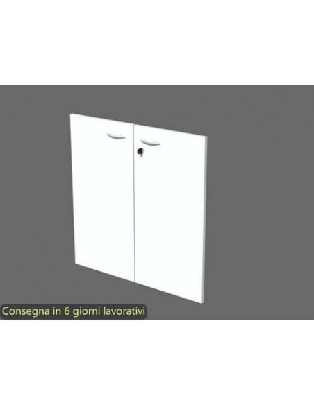 Ante con serratura bianco 80x67 cm in melaminico per mobile basso linea Presto Artexport - 60067M/3