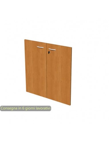 Ante con serratura noce chiaro 80x67 cm in melaminico per mobile basso linea Presto Artexport - 60067M/4