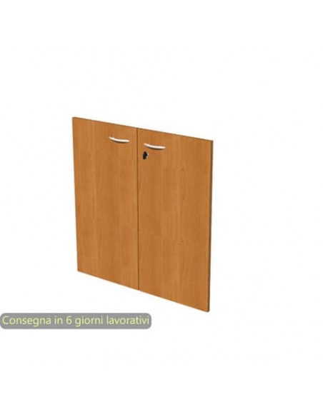 Ante con serratura noce chiaro 80x67 cm in melaminico per mobile basso linea Presto Artexport - 60067M/4