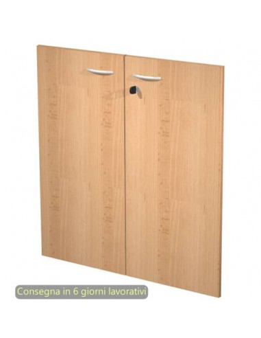 Ante con serratura faggio 80x67 cm in melaminico per mobile basso linea Presto Artexport - 60067M/6