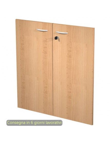 Ante con serratura faggio 80x67 cm in melaminico per mobile basso linea Presto Artexport - 60067M/6