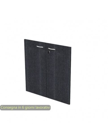 Ante con serratura nero venato frassino 80x67 cm in melaminico per mobile basso linea Presto Artexport - 60067M/8