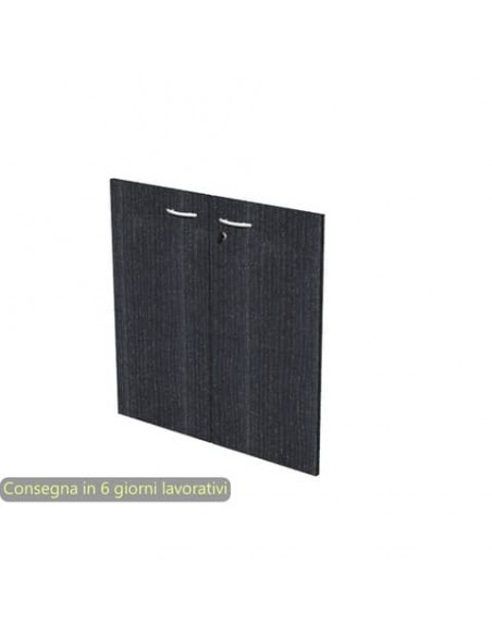Ante con serratura nero venato frassino 80x67 cm in melaminico per mobile basso linea Presto Artexport - 60067M/8