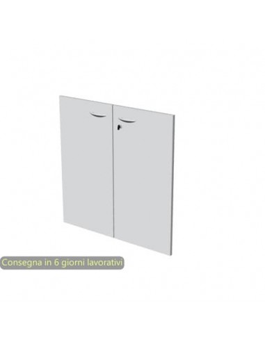 Ante con serratura grigio 80x67 cm in melaminico per mobile basso linea Presto Artexport - 60067M/9