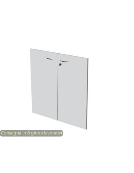 Ante con serratura grigio 80x67 cm in melaminico per mobile basso linea Presto Artexport - 60067M/9