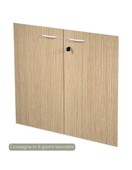 Ante con serratura rovere 80x67 cm in melaminico per mobile basso linea Presto Artexport - 60067M/C