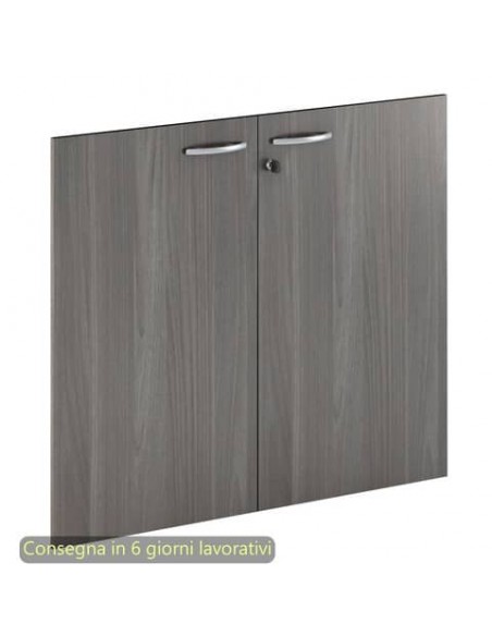 Ante con serratura frassino toscano 80x67 cm in melaminico per mobile basso linea Presto Artexport 60067M/F