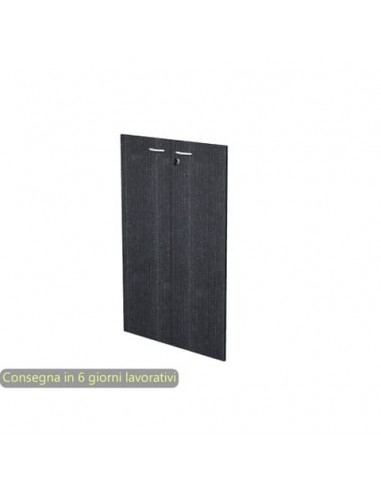 Ante con serratura nero venato frassino 80x115 cm in melaminico per mobile medio linea Presto Artexport - 60069M/8