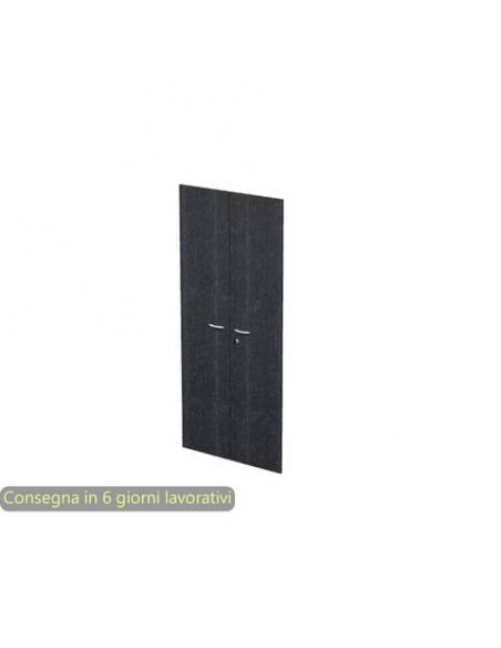 Ante con serratura nero venato frassino 80x175 cm in melaminico per mobile alto linea Presto Artexport - 60075M/8