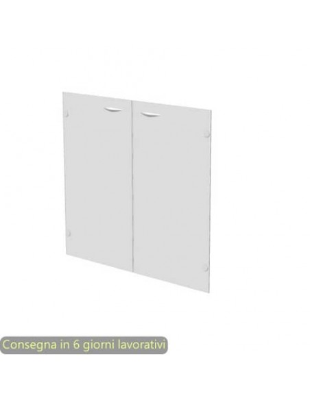 Ante senza serratura in vetro satinato 80x67 cm per mobile basso linea Presto Artexport - 70067/G