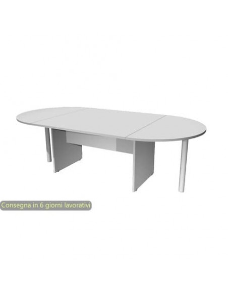 Tavolo riunione ovale grigio 220x110xH.72 cm gamba a pannello in tinta linea Presto Artexport - TR/220/9