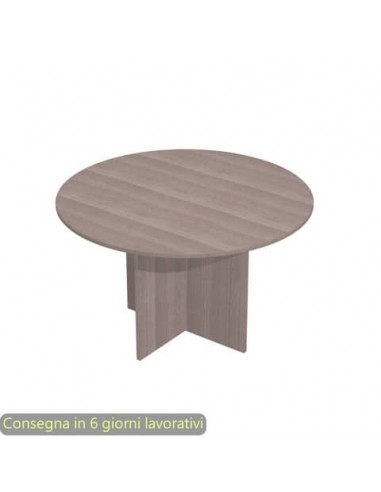 Tavolo riunione rotondo frassino toscano Ø120xH.72 cm gamba a pannello in melaminico in tinta linea Presto 60121/F