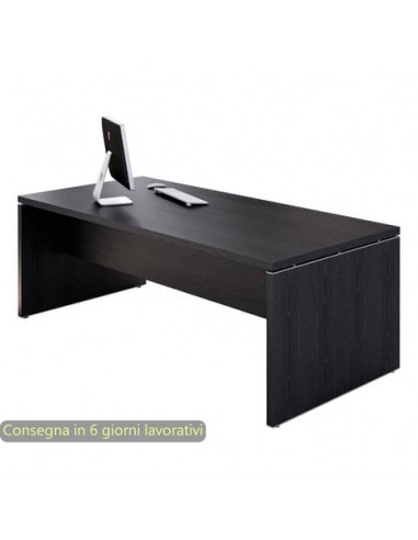 Scrivania direzionale nero venato frassino 180x90x74 cm gamba a pannello in tinta Flora Artexport - 901/8