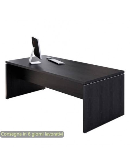 Scrivania direzionale nero venato frassino 180x90x74 cm gamba a pannello in tinta Flora Artexport - 901/8