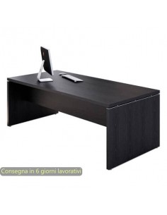 Scrivania direzionale nero venato frassino 210x90x74 cm gamba a pannello in tinta Flora Artexport - 902/8