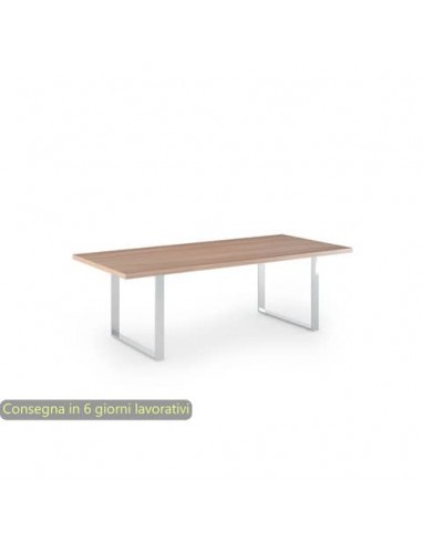 Tavolo riunioni ciliegio arabis 220x100xH.74 cm gamba ad anello effetto cromato - linea Flora Artexport - 905M/K