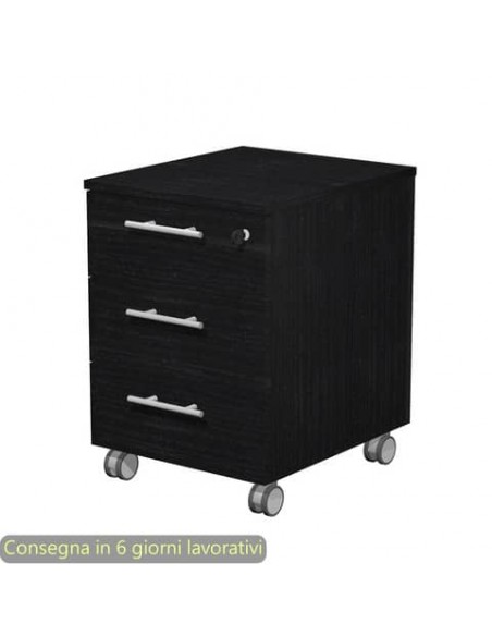 Cassettiera 3 cassetti nero venato frassino 41