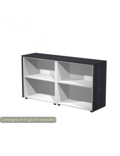 Mobile a giorno basso doppio top nero venato frassino163x43x81