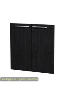 Coppia ante basse nero venato frassino 80x77 cm in melaminico con serratura linea Flora Artexport - 91067M/8