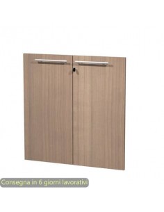 Coppia ante basse ciliegio arabis 80x77 cm in melaminico con serratura linea Flora Artexport - 91067M/K