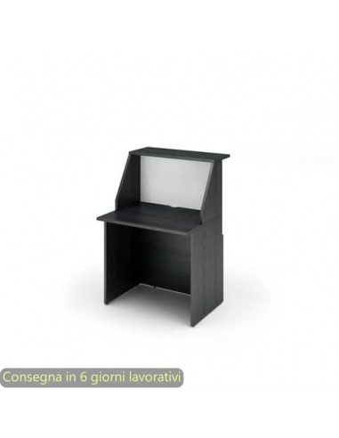 Bancone reception nero venato frassino-bianco - 80x76xH.117 cm in melaminico Musa Artexport - 2824-B80/83