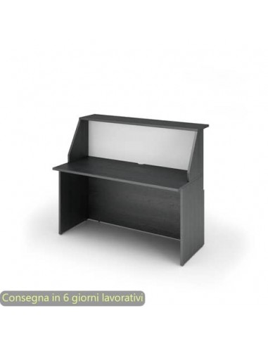 Bancone reception nero venato frassino-bianco -140x76xH.117 cm in melaminico Musa Artexport - 2824-B14/83