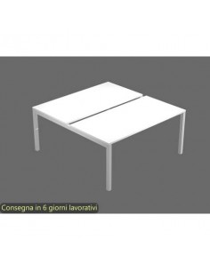 Bench doppio piano bianco 160x168xH.72