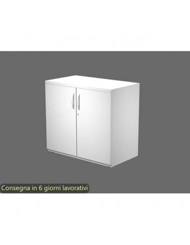 Armadio basso con ante battenti bianco 80x46xH.73 cm in melaminico linea Bridge/Flex Artexport - BB+AB/3