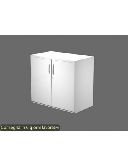 Armadio basso con ante battenti bianco 80x46xH.73 cm in melaminico linea Bridge/Flex Artexport - BB+AB/3