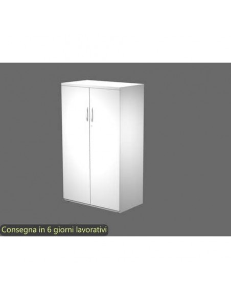 Armadio medio con ante battenti bianco 80x46xH.136 cm in melaminico linea Bridge/Flex Artexport - BMH+AMH/3