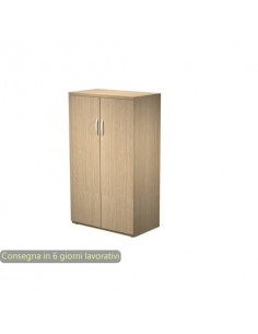 Armadio medio con ante battenti rovere 80x46xH.136 cm in melaminico linea Bridge/Flex Artexport - BMH+AMH/C