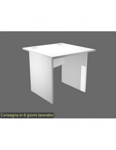 Scrivania piano bianco 80x80xH.73 cm gamba a pannello in melaminico linea Flex Artexport - JPB80/3